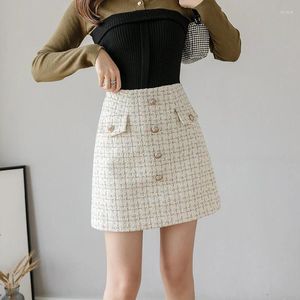 Skirts Ladies Small Fragrance Woolen Cloth Mini Skirt Women Clothes Woman Casual OL Girls Female Clothing Py685-1