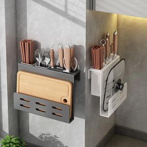 Rack de suporte para bloqueio de faca de armazenamento de cozinha com talheres de talheres de placa de corte