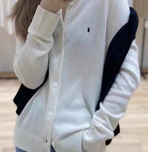 Designer Pure cashmere Cardigan For Women Soft Basic Women's Sweaters Small Pony Long Sleeve Ladies Fashion Knitted Jumper Top Sueters De mujer