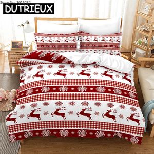 Bedding sets Merry Christmas 3D Printed Set Duvet Covers Pillowcases Comforter Bedclothes Bed Linen 21 231214