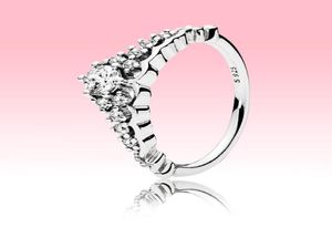 Women Big Cz Diamond Wedding Pierłod z oryginalnym pudełkiem na 925 srebrną bajkę Tiara Tiara Pierścień zaręczynowy 4032504