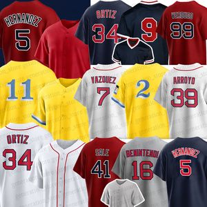 Män 10 Trevor Story Enrique Hernandez Red Sox Baseball Jersey Rafael Devers David Ortiz Justin Turner Masataka Yoshida Alex Verdugo Chris Sale