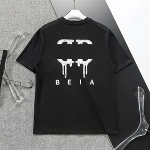 2024 novo verão designer de luxo mens tshirt europa moda bordado carta camisa de alta qualidade algodão camisas rua casual tshirt