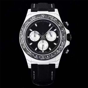 DIW Montre de luxe mens watches Relojes wristwatch 40mm 4130 chronograph mechanical movement Carbon fiber case luxury watch Wristwatches