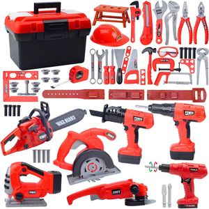 Tools Workshop Children's Toolbox Engineer Simulation Repair Pretend Toy Electric Drill Screwdriver Kit Play Set for Kids Gift 231213
