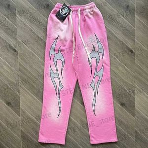 Pantaloni da uomo Pantaloni Hellstar lavati rosa per uomo Donna 1 1 Pantaloni sportivi di alta qualità Pantaloni da jogging oversize con coulisse T231214