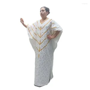 Ethnic Clothing African Wedding Party Dresses For Women 2024 Spring Summer Half Sleeve V-neck Plus Size Long Dress Gowns Africa