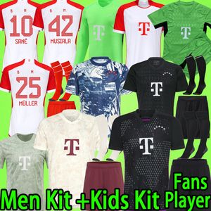 Kane Bayerns Soccer Jerseys 2023 2024 MUNICHS MEN SET Kids Kit Shorts Socks Neuer Målvakt Muller Sane Musiala Pre-Match 23 24 Fans Player Version Football Shirt Boy Boy