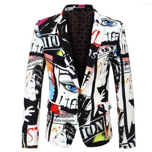 Men's Suits Spring And Autumn Slim Fit Printed Suit Teen Trend Handsome Blazer