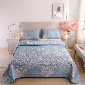 Bedspread zmywalny bawełniany pikowany zestaw łóżka Zestaw Kwiatowy Lniany Ket Miękki pokrywę łóżka Summer Połącz Karta Komfortowy szczotki 231214