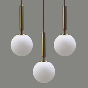 Creative Glass Hanging Lamp 15 20 25 30 cm White Ball Light Shade Gold Black Bedroom Restaurant Bar173d