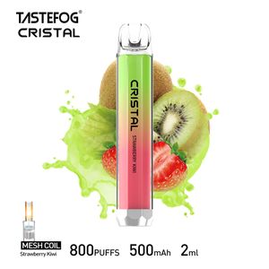 Vape Factory TasteFog Cristal 800 Puffs Djeńcowy Vaporyzator Vaper 2% 2 ml 500 mAh 10 Smaki TPD Certyfikat elektroniczny papieros Puff 800 hurtowy