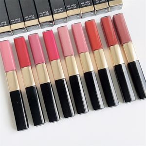 Brand Lipstick 4.5ml+3.5ml Le rouge duo ultra tenue 9 colours Mackup lip gloss Long Lasting High quality Free Ship