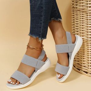 Sandalen Frauen Sommer Mode Sandalen Mesh Casual Fisch Mund Sport Sandalen Große Größe Fliegen Gewebte Flache Schuhe Alias Mujer 231213