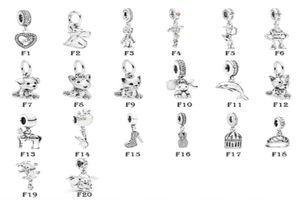 NEW 925 Sterling Silver Fit P Charms Bracelets Dog Cat Elephant Crown Dress Birdcage Horse Dangle Charm for European Women Wedding Original Fashion Jewelry6252417