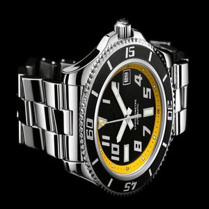 Högkvalitativa män Fashion Automatiska klockor Yellow Bezel rostfritt stålklocka för man BL02247G