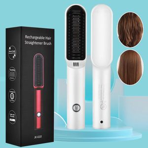 Hair Straighteners Cordless Straightener Brush Electric Ceramic Comb Beard Straightening Dryer Fast Heating Curler Iron Styler Tools 231214