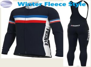 Zima 2023 Zespół France Cycling Jersey 19D Pad Pad Pants Ropa Ciclismo Men termiczne polarowe rower maillot cuotte odzież 4156371