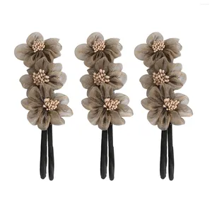 Makeup Sponges Metal Flower Hair Curler Bun Maker återanvändbar flexibel elegant hästsvans för kvinnor