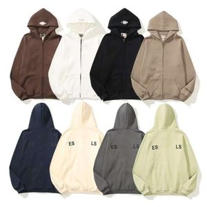 Essentialhoods Men hoodies Designer hoodie mens kvinnor mode bokstav tryck cardigan blixtlås jacka avslappnad fast färg enkel ficka överdimensionerade hoodies 5xl