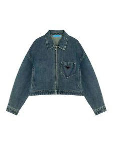 Giacche da donna Cappotti Camicia di jeans Cappotto di jeans firmato Lavaggio blu Giacca streetwear Giacca a vento Maniche lunghe Tasche Camicie S-XL