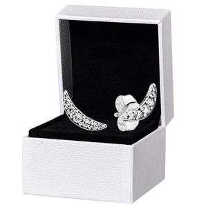Sparkling Crescent Moon Stud Earrings Original Box för 925 Sterling Silver CZ Crystal Women Party Jewelry Earring Set9505455
