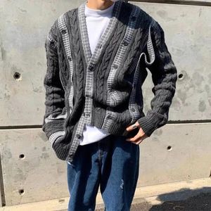 Men's Sweaters Multi Button Detachable Deconstructed Sweater For Men And Women V-neck Wool Knit Cardigan Coat Oversize Ropa Hombre Tops
