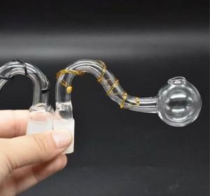 Pyrex-Glas-Ölbrennerrohr mit 10 mm, 14 mm, 18 mm männlichem und weiblichem Farbgelenk, Mini-Dickrohr-Bubbler für Wasserbongs