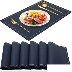 Mattor kuddar placemats vattentät pu läder matbord mattor värmebeständiga dalar tvättbar plats för kök restaurang droppe deliv dhjbc