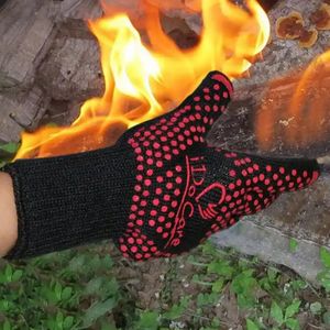 custom grey BBQ heat resistant gloves with double-layer design inside and outside for oven