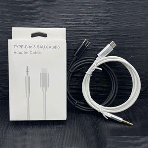 Cabos de telefone celular Carro O 1M 3Ft USB Tipo C para 3.5mm Macho Jack Aux Headphone S Usbc Adaptador Conversor Computador para S22 S21 Nota Huawei D Dhuvj