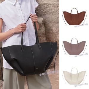 REAL COWHIDE 10A Cyme Tote - Winged Design Bucket French Elegance: Dual Carrying Options Geunine Leather Designer Handväska Stor storlek Shopping Soft Hobo Crossbag Berii