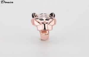 Donia sieraden luxe ring mode luipaard hoofd koper ingelegd zirkoon Europese en Amerikaanse creatieve dames handgemaakte designer geschenken6103956