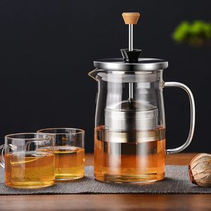 Garrafas de água GIANXI Bule de vidro com infusor Recipiente resistente aquecido Flor Chá Herbal Pote Caneca Clear Chaleira Filtro Teaware 231214