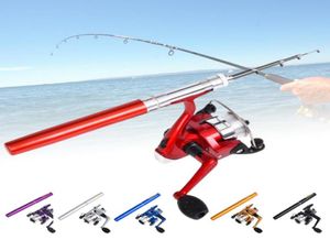 Båtfiskestavar Rod Mini Pocket Fish Pen Aluminium Alloy and Reel Wheel hanterar små Sea Pole Accessories2833559