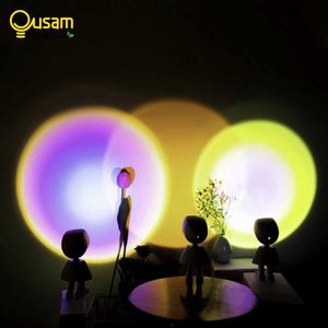 Luci notturne Tramonto Proiettore Luce Selfie Luce Robot Arcobaleno Atmosfera Luce notturna a LED Lampada da tavolo USB per la decorazione della parete della camera da letto Illuminazione YQ231214