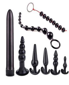 Nxy Sex Toys Anali Nero Butt Plug Set Coda Perline Massaggio alla prostata G Spot Vibratore Giocattoli per adulti per donna Vagina Uomo Gay Negozio erotico 9020549