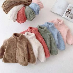 Pajamas Children's Suits Winter Baby Boys Girls Clothes Plus Velvet Thick Warm Home Clothes 2pcs Kids Zipper Top Coat Trousers Pajamas R231214