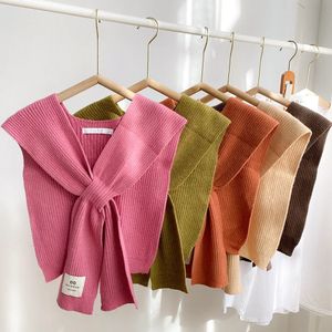 Scarves Solid Color Knitted Shawl Scarf Women Autumn And Winter Capes With Shirts Fashion Winter Clothes Women Decorative Scarves 231214