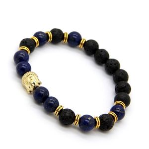 Whole 10pcs lot 8mm New Lapiz Lazuli Stone Beads Men's Buddha Energy Yoga Meditation Bracelets Party Gift Jewelry297Q
