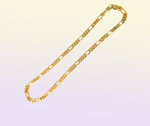 Necklace Chain Real 18 k Yellow GF Gold Solid Fine Stamep 585 Hallmarked Men039s Figaro Bling Link 600mm 8mm X070737870025745801