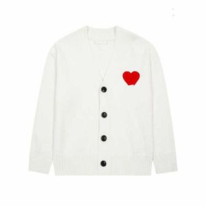 Amis Cardigan Amisweater Paris Fashion Mens Designer na dzianina haftowane czerwone serce swobodne luźne ubrania mężczyźni kobiety luksusowe srzęczenie potu pullover gqzy