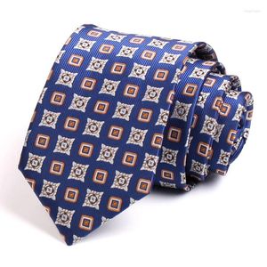 Gravatas borboletas de alta qualidade cavalheiro terno de negócios gravata de trabalho moda gravata formal para homens 7.5cm de largura clássico azul pescoço caixa de presente