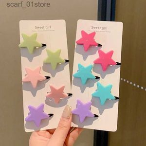 Acessórios para cabelos de cabeça de cabeça 2pcs podem colorir estrelas para crianças de cabelo doce