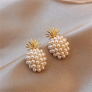 Stud Moda Meyve İnci Küpe Kadınlar için Enfes Geometri Ananas İmitasyonu İnci İnci Küpe Moda Mücevher Hediyeleri Blinks 231213