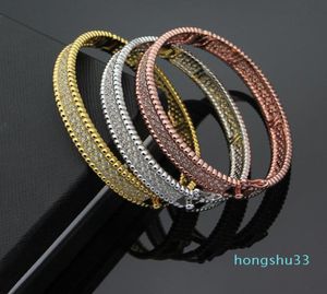 Bangle Brand Design Fashion Famous Jewelry Bead Ball Bracelet For Women Wedding Full Stone Clover Zircon Luxury3306248