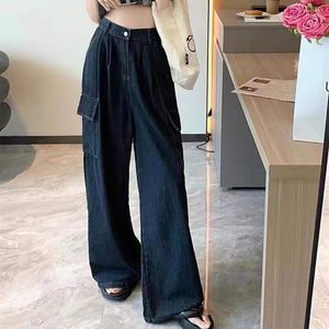 Women's Jeans 2023 Autumn Women Harajuku Cargo Baggy Blue Streetwear Hip Hop Casual Wide Leg Vintage Demin Pants Y2k Loose Trousers