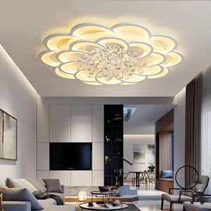 Crystal Modern Led Chandelier For Living Room Bedroom Study Room Home Deco Acrylic 110V 220V Ceiling Chandelier Fixtures220n