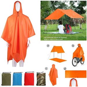 Płaszcza przeciwdeszczowe mtifunkcyjne plecak deszczowy na zewnątrz plecak er wodoodporne namiot plandek schronienie słońce piknikowa mata piknikowa do cam 210320 Drop dhhql