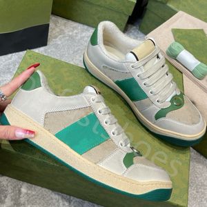 Par Retro äkta lädersneakers använde små smutsiga skor för kvinnors fritidssport smutsiga för mäns mångsidiga brädskor färgmatchning